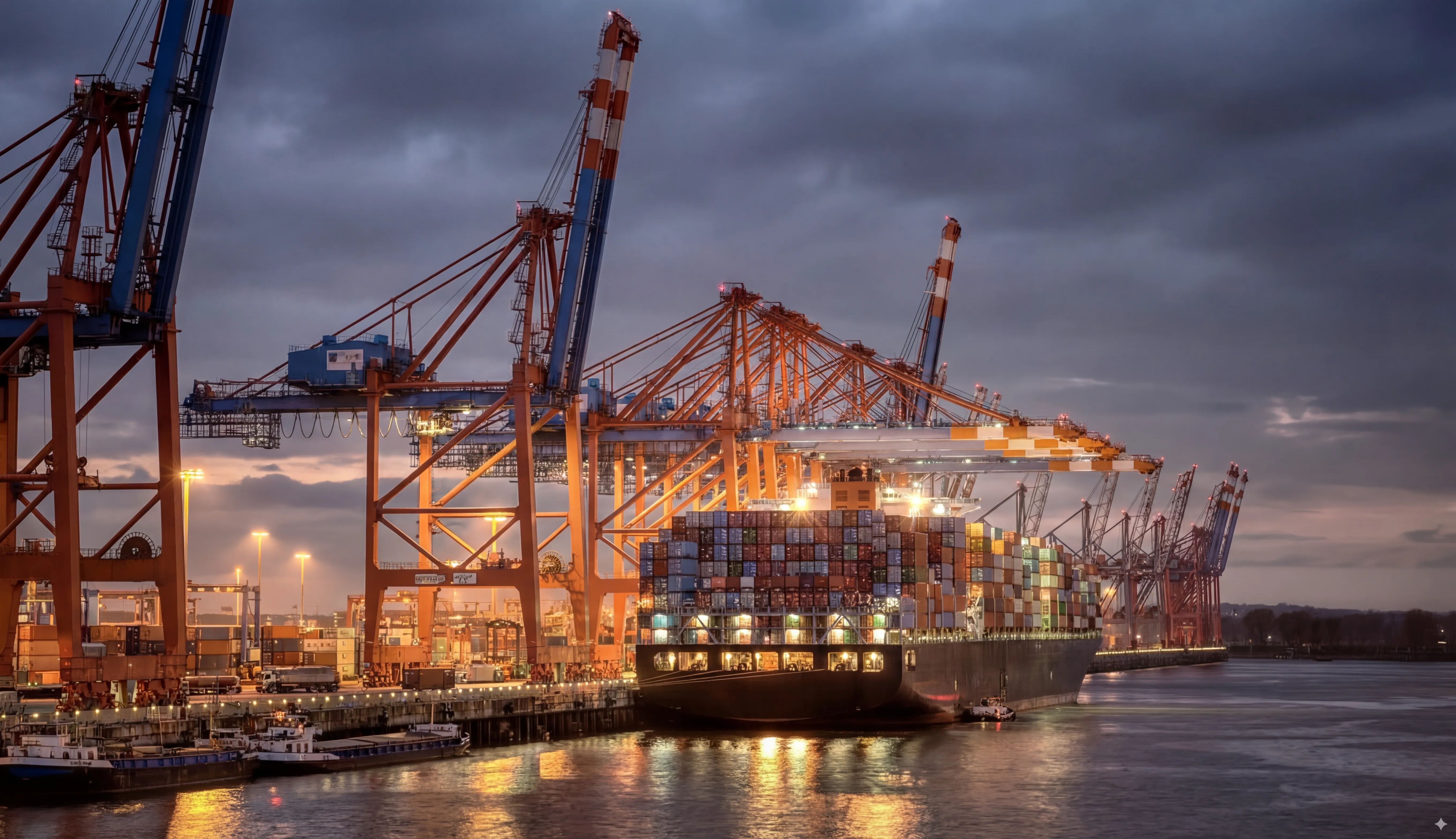 Containerschiff im Hafen